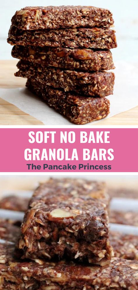 Date Granola Bars, Pancake Princess, Protein Granola Bars, Chocolate Granola Bars, Energy Bars Recipe, No Bake Granola Bars, Protein Granola, Healthy Granola Bars, Chewy Granola Bars