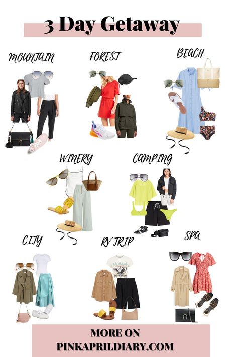 Weekend Packing Outfits, Mountain Weekend Outfit Spring, How To Pack For Weekend Trip, Pack List For Weekend Trip, Weekend Getaway Packing List Summer, Getaway Outfits Weekend, What To Pack For Weekend Getaway, Packing For Long Weekend, Packing For Weekend Trip Summer