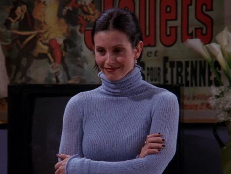 Monica Geller Outfits, Monica Geller, Turtleneck Sweater, Turtle Neck, Pins, Clothes