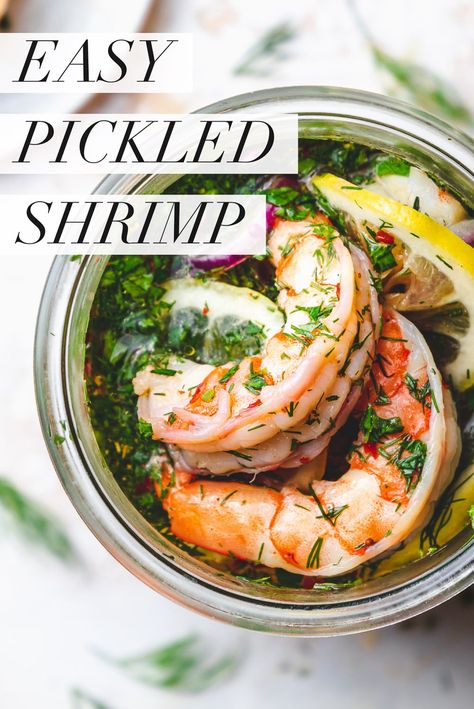 Pickled Prawns, Pickled Shrimp Recipe, Pickled Shrimp, Pickled Foods, Marinated Shrimp, Shrimp Appetizers, Shrimp Recipes Easy, Pickled Vegetables, Shrimp Dishes