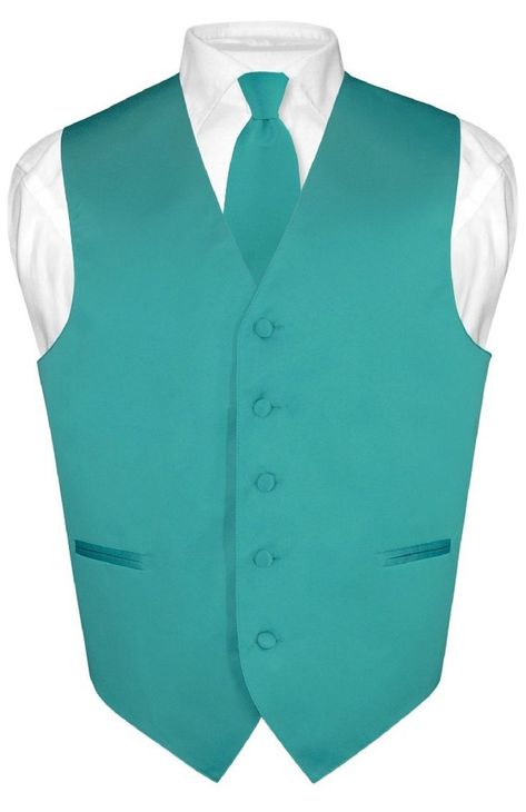 Mens Dress Vests, Vesuvio Napoli, Sheath Wedding Gown, Jana Kramer, Tuxedo Vest, Teal Green Color, Dress Vest, Necktie Set, Vest And Tie