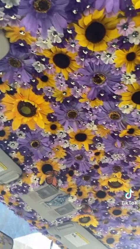 Car Ceiling Decoration | 7 best ideas for Women - Upgrade My Rig Car With Flowers Inside, Flower Car Decorations Interior, Car Roof Interior Diy Flowers, Car Decorations Interior Flower, Car Ceiling Decoration Flowers, Exterior Car Decorations, Flower Car Roof Interior, Flower Car Ceiling, Car Flower Ceiling