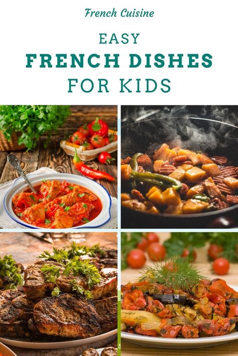 Dinner ideas from France doesn't have to be complicated. Here are some easy to prepare French foods that kids (and parents) will love.    Classic recipes | Easy dinner recipe | lunch recipes | Simple recipes | french recipe | Main dish | Instant Pot | side dish   | Classic french food  | Traditional french dishes | Instant pot | Slow cooker | Crockpot Foods From France, French Food Recipes Lunch, French Kids Lunch, French Cusine Recipe, Simple French Meals, Easy French Recipes Simple, Easy European Recipes, Healthy French Food, French Food Recipes Dinners