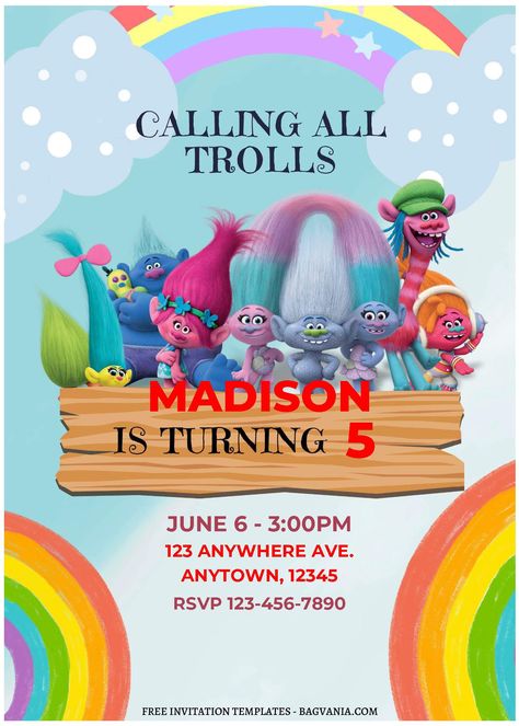 Free (Free Editable PDF) Rainbow Trollstopia Birthday Invitation Templates #free #freeinvitation2019 #birthday #disney #invitations #invitationtemplates Trolls Invitation Template, Trolls Birthday Invitation, Trolls Invitation, Free Invitation Templates, Pink Sky, Baby Shower Invitation, Low Key, Shower Invitation, Baby Shower Invitations