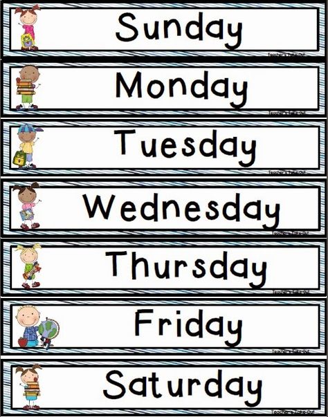 Days of the Week Freebie! Days Of The Week Poster, Teacher Blogs, Beginning Of School, Days Of The Week, Preschool Classroom, Day Of The Week, Kindergarten Classroom, File Folder, Classroom Organization