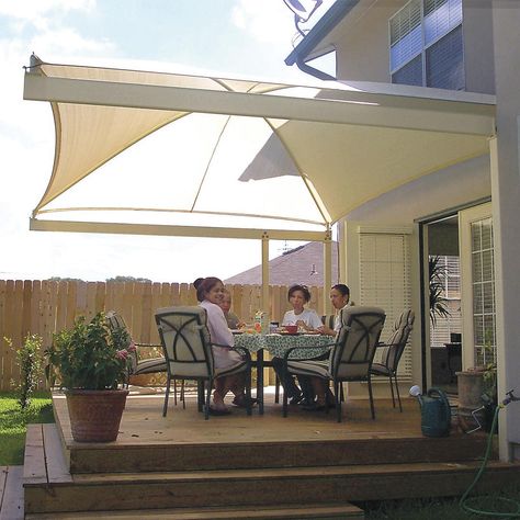 deck awning Deck Awnings, Diy Awning, Deck Canopy, Backyard Canopy, Pergola Lighting, Garden Canopy, Diy Canopy, Pergola Design, Patio Canopy