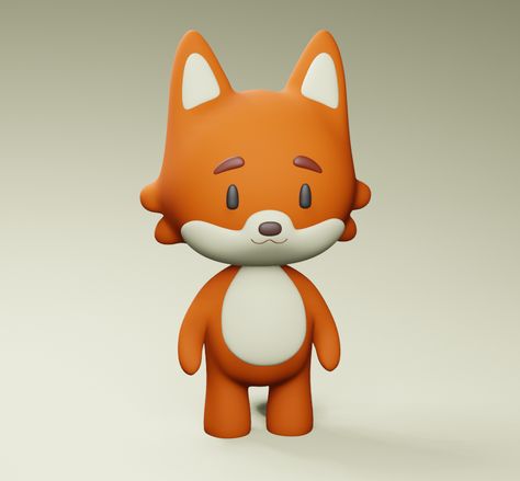 3D fox character Fox Cartoon Character, Blender Character Modeling, Fox Cartoon, Fox Character, Low Poly Character, Simple Character, 3d Figures, Nose Drawing, Low Poly Models