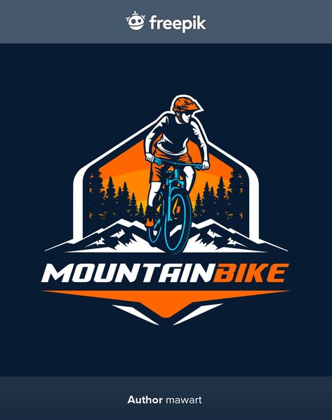 Mountain bike logo Premium Vector | Premium Vector #Freepik #vector #logo #sports #mountain #bike Logo Bike, Bike Logos Design, Cycle Logo, Vector Mountain, Biker Logo, Falcon Logo, Mountain Bike Art, Bike Logo, Bike Poster