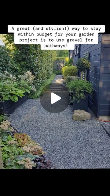 Low Maintenance Gravel Garden, How To Keep Pea Gravel In Place, Gravel Garden Ideas, Laying Pea Gravel, Replacing Lawn With Gravel, Compacted Gravel Pathway, Scandinavian Garden, Here I Go Again, Gravel Patio