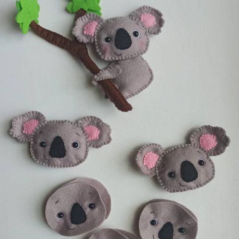 "Felt ornament koala. Safari jungle animals"