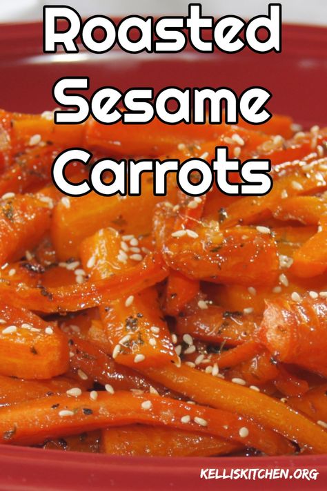 Roasted Sesame Carrots Matchstick Carrots Recipes, Asian Style Carrots, Matchstick Carrot Recipes, Sesame Carrots, Roasted Glazed Carrots, Glazed Carrot, Baby Carrot Recipes, Carrots Side Dish, Cooked Carrots