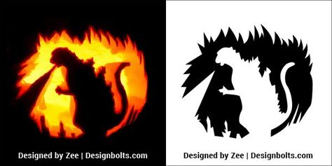 Godzilla-Pumpkin-Carving-Stencil-Printable-Pattern-Template-06 Godzilla Pumpkin Stencil, Cobra Pumpkin Carving, Godzilla Pumpkin Carving, Sandworm Pumpkin Carving, Godzilla Stencil, Printable Pumpkin Template Carving, Trendy Pumpkin Carving, Godzilla Pumpkin, Easy Pumpkin Stencils