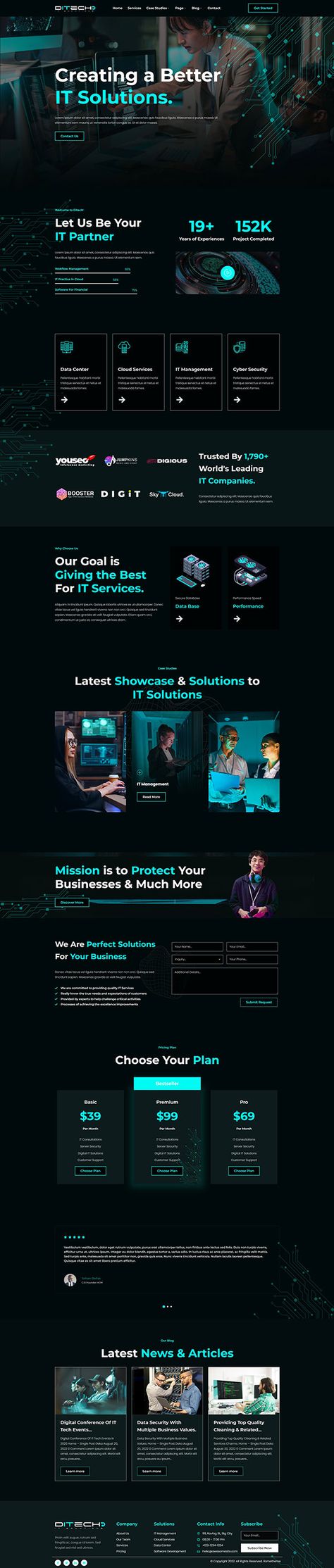 Ditech - IT Solutions & Services Company Elementor Template Kit by Rometheme It Company Website, Graphics Resources, Design Sites, Blog Website Design, Technology Theme, Cold Email, Best Website Design, Webdesign Inspiration, Ui Design Website