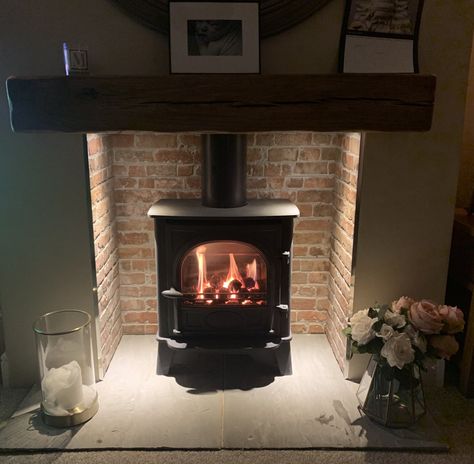 The Largest Brick Slip And Brick Tile Supplier – mybrickwall Brick Fireplace Log Burner, Terrace Cottage, Red Brick Tiles, Red Effect, Exposed Brick Fireplaces, Brick Effect Tiles, Wood Burning Stoves Living Room, Log Burner Fireplace, Log Burner Living Room