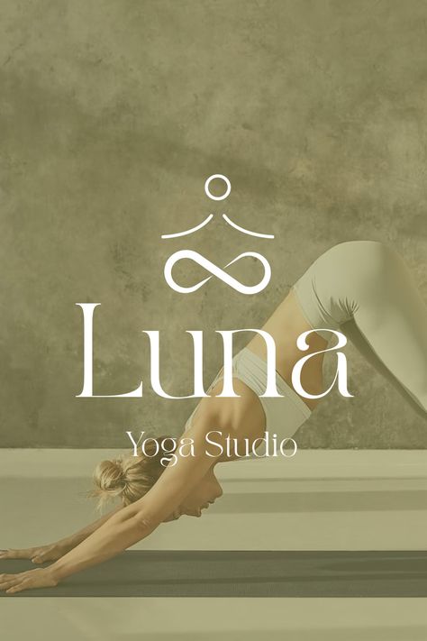 Luna Yoga Studio - Brand Identity Luna - a harmonious space for the soul and body. #graphic design #logo #business card #social media #web design Pilates Studio Logo Brand Identity, Wellness Design Graphic, Pilates Logo Ideas, Yoga Studio Logo Design, Body Graphic Design, Luna Logo Design, Yoga Studio Branding, Yoga Brand Identity, Graphic Art Wallpaper