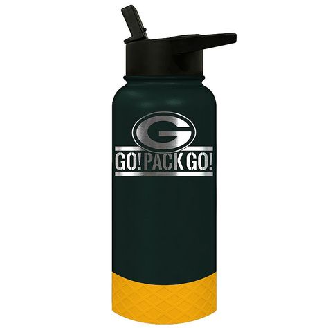 Stay hydrated in true fan form with this Green Bay Packers water bottle. Stay hydrated in true fan form with this Green Bay Packers water bottle. Vacuum insulated Laser etched team graphics Team colors with a coordinating silicone base Officially licensedFABRIC & CARE Stainless steel Hand wash Imported 32-ounce capacity Size: One Size. Gender: unisex. Age Group: adult. Laser Etching, Stay Hydrated, Green Bay Packers, Green Bay, Team Colors, Hand Washing, Reusable Water Bottle, Brand Names, Drinkware