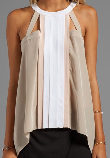 BCBG color block tank. Strapless Shirt, Contrast Top, Colour Blocking, Pretty Top, Max Azria, Revolve Clothing, Neutral Color, Summer Top, Primavera Estate