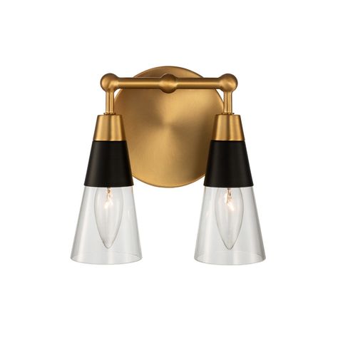 Rembold Vanity Light - 2 Light - Shades of Light Kalco Lighting, Brass Vanity Light, Black Vanity Light, Black Vanity, Bath Vanity Lighting, Bath Light, Candelabra Bulbs, Cheap Shoes, Bathroom Vanity Lighting