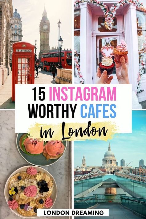 London is home to loads of very Instagrammable cafes. Think pink lattes, edible flowers and colourful dishes. They have everything you need to make your Instagram feed stand out. If you're looking for the most Instagrammable cafes in London, you've just found them! #london #londoncafes #instagram #instagramcafe #europe #uk Cute Coffee Shops, Places To Eat In London, Travel To London, Eat In London, Dessert Places, London Cafe, Restaurants In London, Instagram Guide, United Kingdom Travel