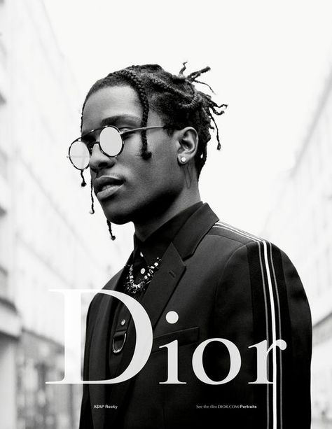 Advertising Design | A$AP ROCKY in Dior ad campaign Asap Rocky Dior, Foto Muro Collage, Stile Blair Waldorf, Pretty Flacko, Mode Editorials, Black And White Photo Wall, Bedroom Wall Collage, Black And White Picture Wall, A$ap Rocky