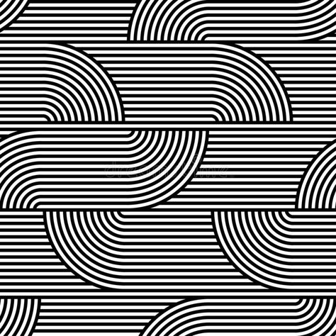 Abstract vector seamless op art pattern. Black and white pop art, graphic ornament. Optical illusion.  vector illustration Pattern Optical Illusion, Bridget Riley Op Art, Pop Art Black And White, Op Art Projects, Black And White Pop Art, Optical Illusion Pattern, Illusion Illustration, Optical Pattern, Op Art Design