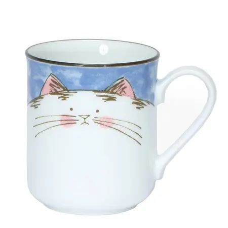 Cats Chubby Cat, Fun Mugs, Fun Mug, Modern Asian, Hand Painted Mugs, Pink Cheeks, Mini Plate, Painted Mugs, Cat Items