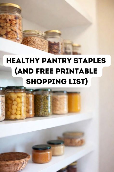 Healthy Pantry Staples (And Free Printable Checklist)
Do you have these healthy pantry staples on hand?  via @lifewithjoanne Healthy Pantry Staples, Clean Pantry, Homemaker Schedule, Make Your Own Pasta, Healthy Pantry, Vegetable Stock Cubes, Printable Shopping List, Homemaking Tips, Pantry Essentials