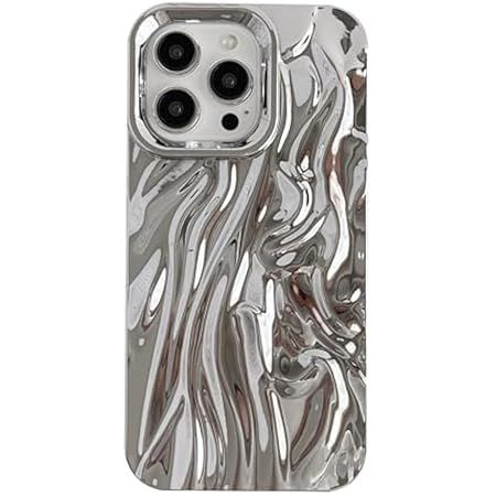 Amazon.com: Caseative for iPhone 13 Case,Pleated Water Ripple Chrome Wave Pattern Soft Compatible with iPhone Case (Silver,iPhone 13) : Cell Phones & Accessories Amazon Phone Cases, Silver Phone Case, Silver Iphone, Pretty Fly, Water Ripples, Iphone 13 Case, Wave Pattern, Christmas Wishlist, Phones Accessories