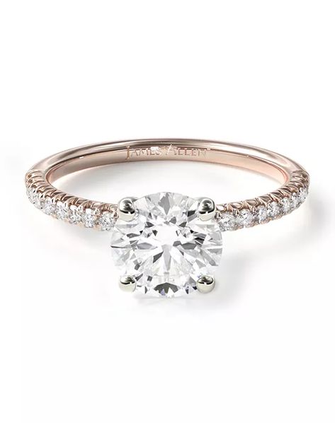 James Allen 17645R14 Engagement Ring | The Knot Petite Pave Engagement Ring, James Allen Engagement Rings, Rose Gold Moissanite Ring, Moissanite Engagement Ring Rose Gold, Pave Diamond Engagement Rings, Vintage Jewellery Rings, Round Engagement Rings, Pave Engagement Ring, Simple Engagement Rings