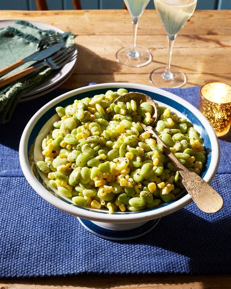 Lima Bean and Corn Succotashcountryliving Corn And Lima Bean Succotash, Thanksgiving Recipe Ideas, Succotash Recipe, Corn Succotash, Side Dish Ideas, Southern Side Dishes, Beans And Corn, Best Thanksgiving Recipes, Easy Thanksgiving Recipes