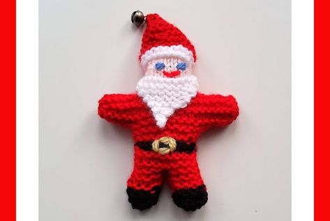 Tiny Santa Knitted Ornaments, Christmas Toy Knitting Patterns, Knitted Santa, Christmas Knitting Projects, Knitted Christmas Decorations, Knitting Dolls Free Patterns, Knitted Dolls Free, Christmas Knitting Patterns Free, Baby Cardigan Knitting Pattern Free