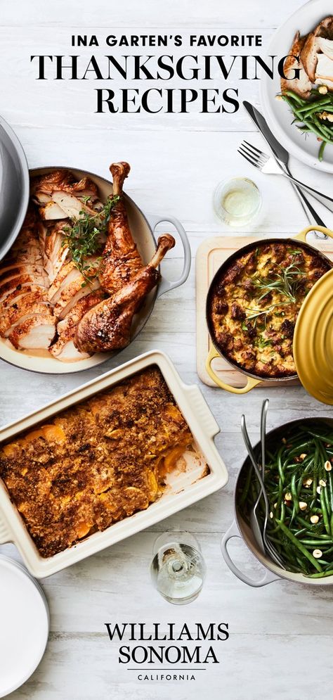 Ina Garten's 7 Favorite Thanksgiving Recipes | Williams Sonoma Taste Southern Thanksgiving Recipes, William Sonoma Recipes, Deep Dish Apple Pie, Thanksgiving Appetizer Recipes, Best Thanksgiving Recipes, Ina Garten Recipes, Thanksgiving Stuffing, Recipes Appetizers, Thanksgiving Appetizers