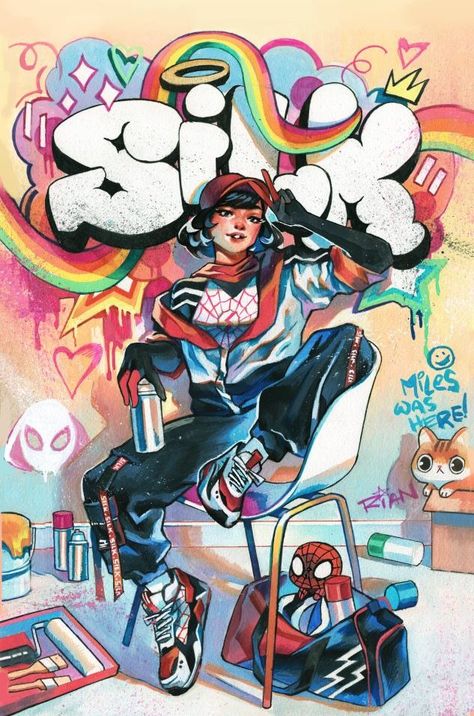 Silk by Rian Gonzales Rian Gonzales, Spiderman Comic Covers, Silk Spiderman, Cindy Moon, Silk Marvel, Marvel Comics Covers, Comic Book Art Style, Comic Poster, Marvel Characters Art