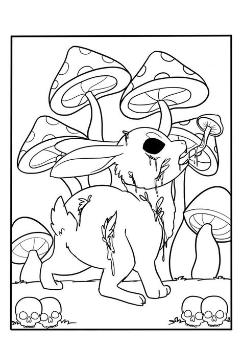 Gruesome colorng book Pastel Goth Coloring Pages, Goth Coloring Pages, Kawaii Creepy, Creepy Kawaii, Diy Coloring Books, Space Coloring Pages, Witch Coloring Pages, Love Coloring Pages, Adult Coloring Designs