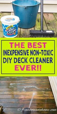 Love this DIY deck c Diy Deck Cleaner, Diy Wood Cleaner, Clean Siding, Deck Cleaner, Deck Cleaning, Trash To Couture, Oxygen Bleach, Cleaning Painted Walls, Wood Cleaner