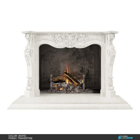 Los Angeles Cast Stone Athena Fireplace Surround - Wayfair Canada Precast Fireplace, Cast Stone Fireplace Surround, Distressed Fireplace, Wood Fireplace Surrounds, Cast Stone Fireplace, Fireplace Mantel Surrounds, Stone Fireplace Surround, Classic Fireplace, Mantel Surround