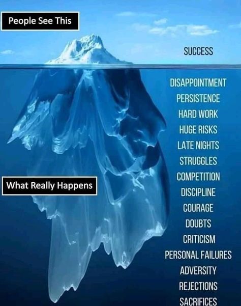 Ice Berg, What Really Happened, This Is Us Quotes, Tony Robbins, Successful People, Entrepreneur Quotes, Change Your Life, Inspirational Quotes Motivation, Hard Work