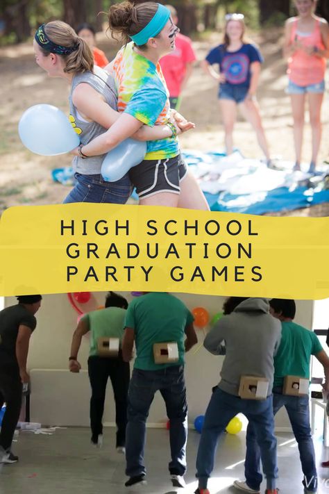 15 High School Graduation Games to Celebrate Your Grad - Fun Party Pop Graduation Party Games High School, Project Graduation Games, After Prom Games High School, High School Reunion Games Activities, High School Group Activities, Graduation Activities High School, Grad Party Activities High School, Games For Graduation Parties, Games For Graduation Party