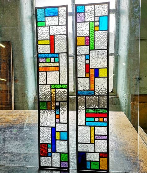 Modern Stained Glass Panels, Antique Stained Glass Windows, Diy Stained Glass Window, Traditional Door, Internal Glass Doors, Stained Glass Quilt, Modern Stained Glass, Stained Glass Door, Glass Window Art