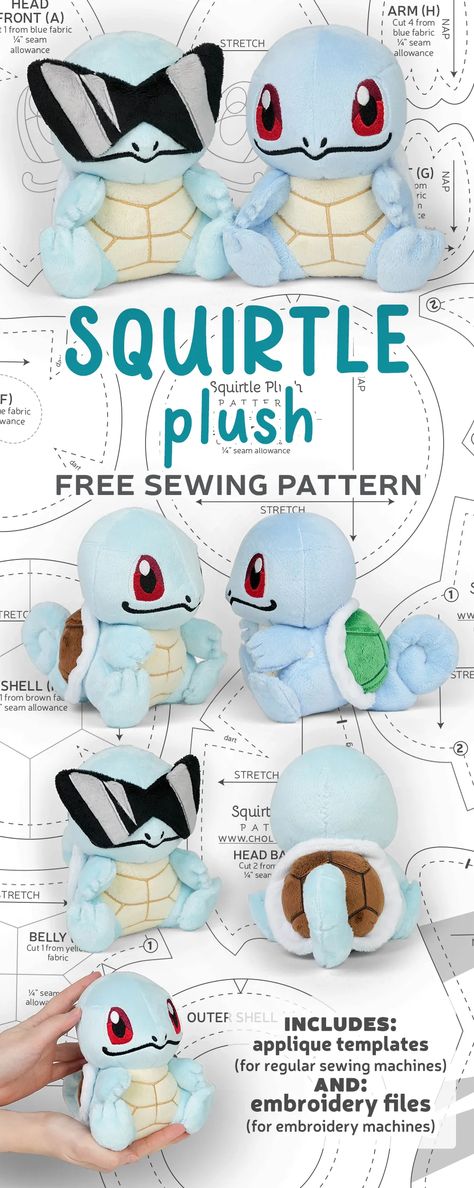 Pokemon Plush Sewing Pattern, Pokemon Pattern Sewing, Junimo Plush Pattern, Gengar Plush Pattern, Pokemon Plush Pattern Free Sewing, Simple Plushie Patterns Bunny, Pokemon Plush Pattern Free, Sonic Plush Pattern, Free Pattern Friday