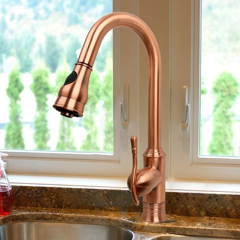 Modern Copper Kitchen, Copper Handles Kitchen, Copper Kitchen Faucet, Copper Kitchen Faucets, Antique Faucet, Copper Kitchen Sink, Copper Faucet, Widespread Faucet, Single Handle Kitchen Faucet