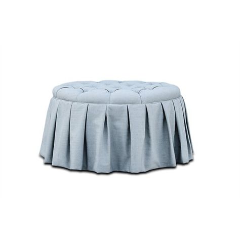 We are swooning over the skirted detail and tufted top on our Julia ottoman. She exudes feminine glamour. We see her right at home in a dream dressing room, or as the star of a living room. Put a tray on top for a perfect entertainment piece during a cocktail party. This classic piece is timeless and a true style statement. Dream Dressing Room, Round Ottoman, Ottoman In Living Room, Upholstered Ottoman, Deep Teal, Cotton Velvet, Pearl Size, Dressing Room, Chic Decor