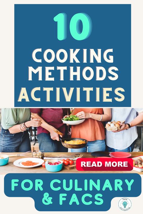 This cooking methods activity blog post describes culinary arts lesson plans and family consumer science cooking methods activities for middle school and high school. Cooking Lesson Plans, Family Consumer Science, Culinary Arts Recipes, Salt Block Cooking, Culinary Lessons, Cooking In The Classroom, Ways To Cook Eggs, Kitchen Science, Culinary Classes