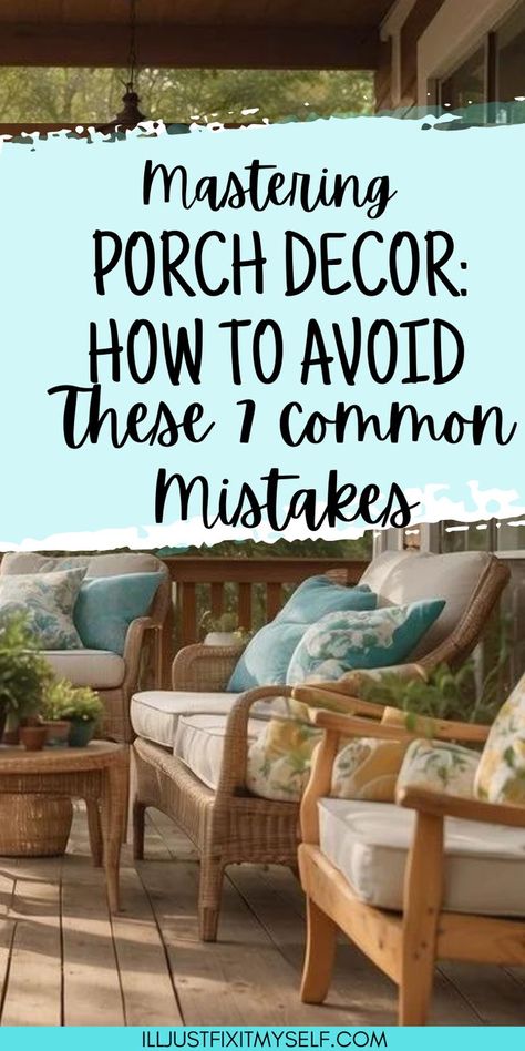 Elevate your porch decor game and avoid these common mistakes. Screened In Back Porch Decorating Ideas, Rectangular Porch Layout Ideas, Front Porch Hammock Ideas, Sleeping Porch Ideas, Uncovered Porch Ideas, Tiny Porch Decorating Ideas, Covered Porch Ideas Decorating, Aesthetic Front Porch, Uncovered Front Porch