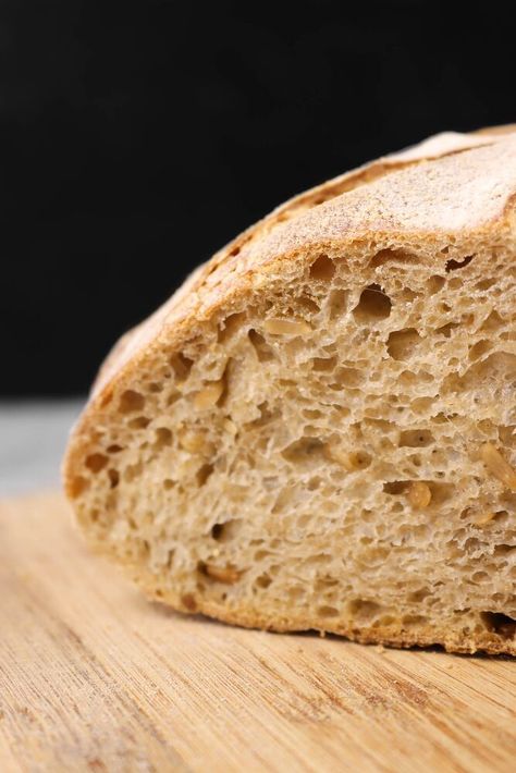 This no knead Sourdough Whole Wheat Bread With Sunflower Seeds is so much easier to make than you might think. Crunchy on the outside, super soft on the inside, and a little extra flavor and crunch from salty, roasted sunflower seeds. Truly the most delicious bread for your breakfast or dinner table. It’s easy, but impressive, and best served warm right out of the oven with a little bit of butter spread on top. You will LOVE this bread! The best part, this bread is No Knead Sourdough, Whole Wheat Sourdough Bread, Wheat Sourdough Bread, Roasted Sunflower Seeds, Artisan Sourdough Bread Recipe, Easy Sourdough Bread Recipe, Whole Wheat Sourdough, Danish Dough, Wheat Bread Recipe