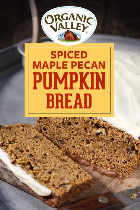 Pumpkin Pecan Bread, Fresh Pumpkin Recipes, Farmer Recipes, Pecan Pumpkin, Autumn Treats, Baked Sweets, Organic Valley, Pumpkin Pecan Pie, Recipe Pumpkin