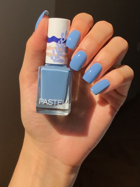 Blue Nail Polish Aesthetic, Cornflower Blue Nails, Pastel Blue Nails, Product Aesthetic, Light Blue Nail Polish, Light Blue Nails, Baby Blue Nails, Nail Polish Organizer, Organizer Ideas