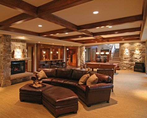 Basement Log Cabin Design, Pictures, Remodel, Decor and Ideas - page 4 Cabin Basement, Contemporary Basement, Dream Basement, Log Cabin Designs, Recreational Room, Basement House, Basement Design Ideas, Design Presentation, Creative Home Decor