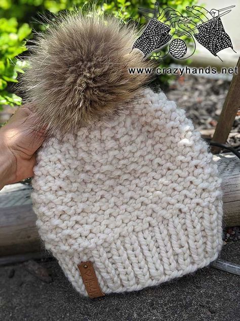 Super Bulky Yarn Knitting Patterns, Bulky Knit Hat, Beanie Knitting Patterns Free, Knit Beanie Pattern, Beanie Hat Pattern, Bulky Knit, Baby Hat Knitting Pattern, Crochet Baby Beanie, Hat Patterns Free