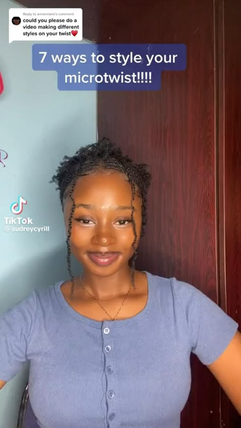 #hairstyles #hair #microlocs Ways To Style Braids, Short Hair Twist, Mini Twists Natural Hair, Twists Natural Hair, Short Hair Twist Styles, Micro Braids Hairstyles, Latest Hair Braids, Hair Braid Patterns, Twists Hairstyles